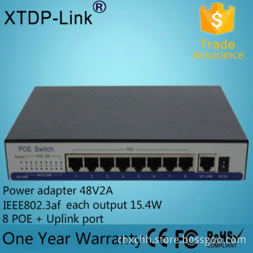 IEEE802.3af outdoor power supply 48V 10/100M 9 port poe switch for ip camera switchs shenzhen use for hidden cameras